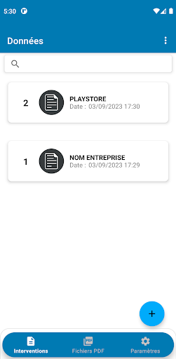 Android application Rapports screenshort