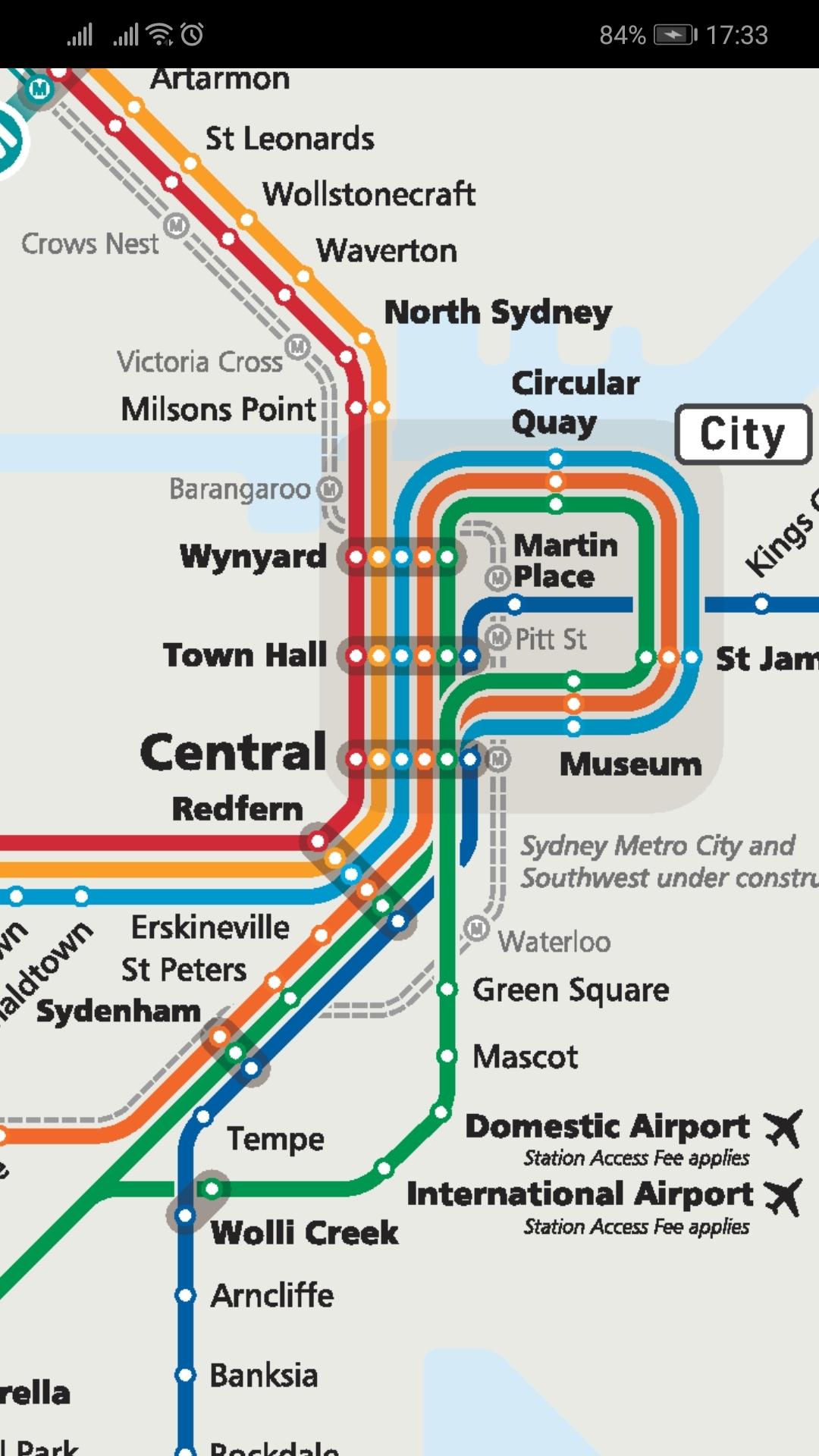 Android application Sydney Metro Map screenshort