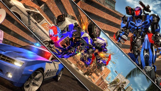 Flying Police Robot Fighting Rope hero Crime City Apk app for Android 1