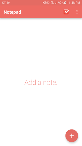 Android application Notepad, Memo screenshort