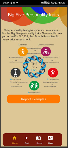 Android application Big Five Personality test screenshort