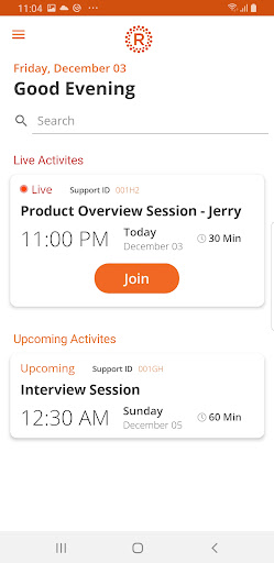 Android application itracks Realtime screenshort