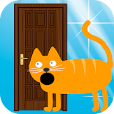 Open door! Don’t disturb cat! Clicker, timekiller icon