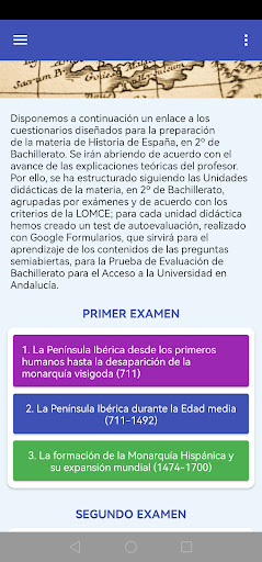 Cuestionarios de Historia Screen 2