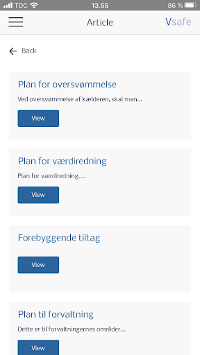 Android application Vsafe screenshort