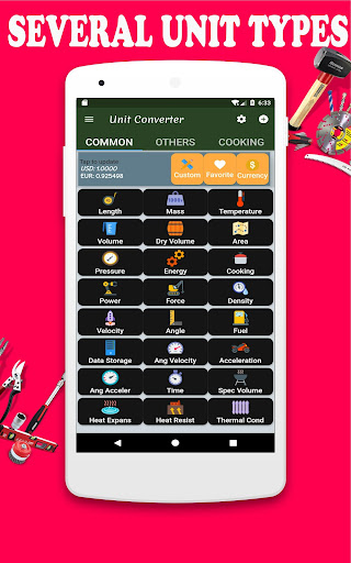 Android application Engineering unit converter app screenshort