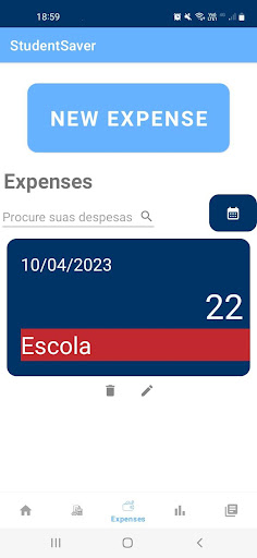 Android application Student Saver screenshort