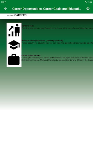Screenshot of Menards® Careers