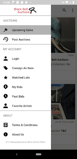Screenshot of Black Belt Auctions