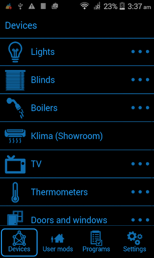 Android application Tesla Smart House screenshort