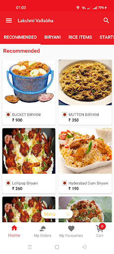 Android application Lakshmi Vallabha Restaurant screenshort