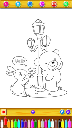 Coloring book bear cartoon Screen 3