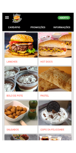 Android application Lanchonete Tabatata screenshort
