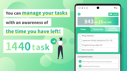 Android application 1440task -ToDo:Time Left Today screenshort