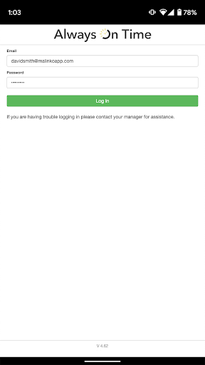 Android application AlwaysOnTime screenshort