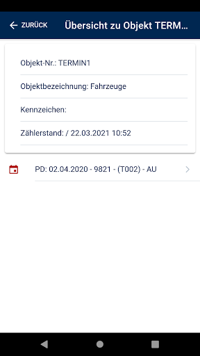 COS-Termine fortschreiben Screen 2
