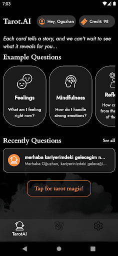 Tarot.AI - Tarot Reading Screen 2