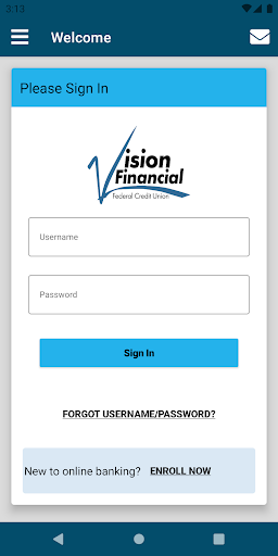 Android application Vision Financial FCU screenshort