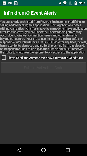 INFINIDRUM® Event Alerts Screen 2