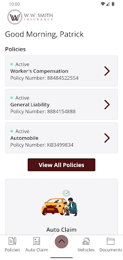 W.W. Smith Insurance Online Screen 2