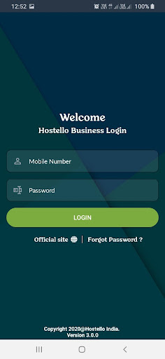 Hostello Business App Screen 2