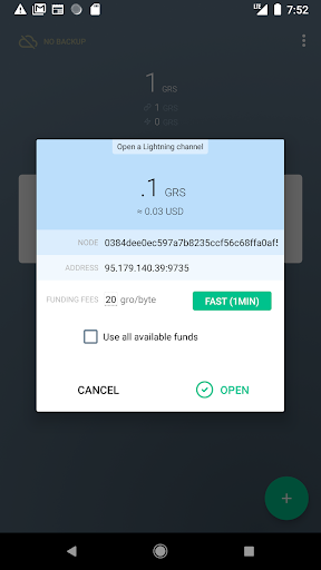 Groestlcoin Testnet Eclair Screen 2
