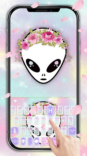 Android application Alien Girl Emoji Keyboard Them screenshort