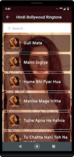 Hindi Bollywood Ringtone Screen 3