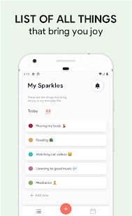 Sparkle: Self-Care Checklist, Tracker & Journal Screenshot