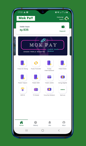 Android application MoK PaY : Pulsa, Ppkb, Token l screenshort