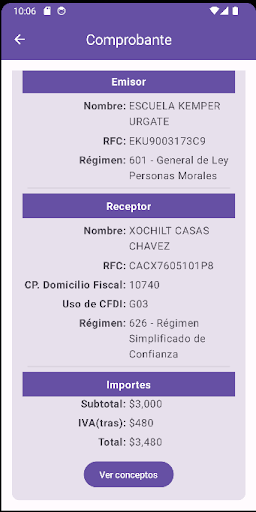 Android application Visor de CFDI 4.0 screenshort