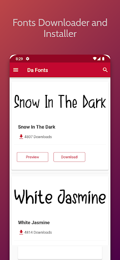 Android application Da Fonts - Font Installer screenshort