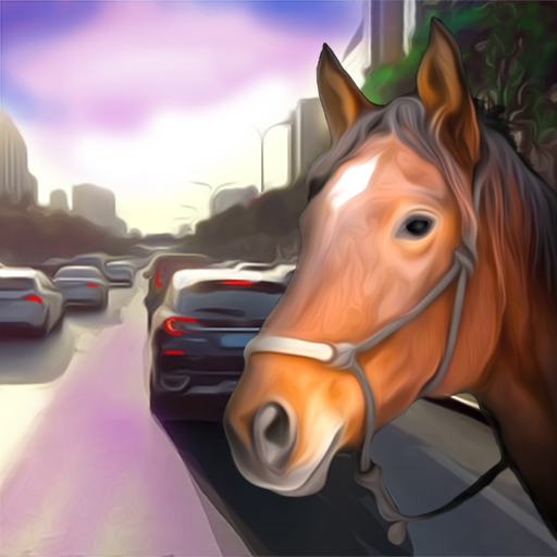 Horse Riding in Traffic  Icon