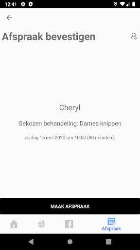 Android application Cheryl House of Hair screenshort