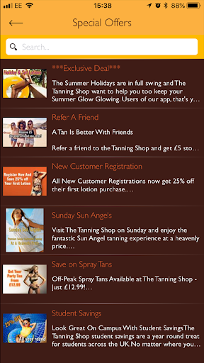 Tanning Shop Screen 3
