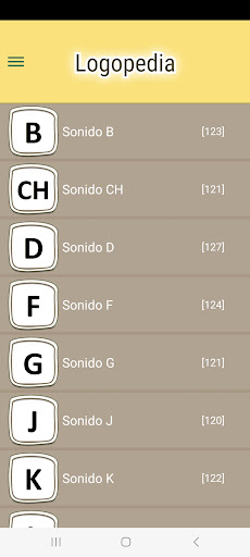Android application Logopedia : ejercicios ES screenshort