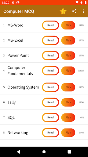Android application Computer-Quiz | MCQ screenshort