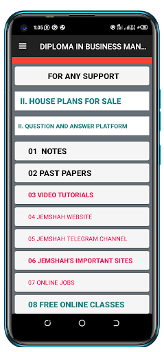Android application DIPLOMA IN BUSINESS MANAGEMENT screenshort