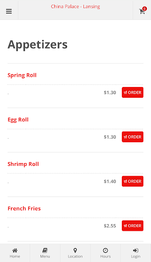 China Palace Lansing Ordering Screen 2