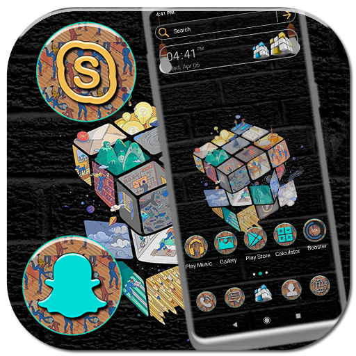 Rubiks Cube Puzzle Theme logo