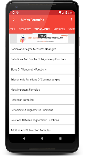 Maths Formulas Screen 2