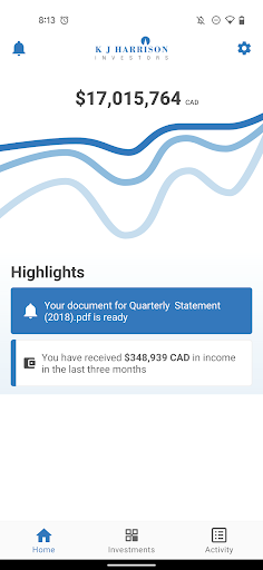 Android application KJ Harrison Investors screenshort