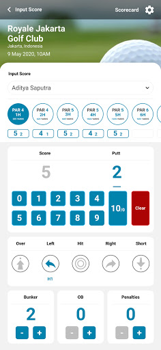 Golfers Scoring Screen 3