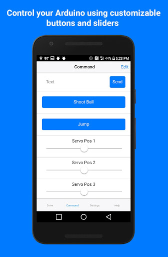 Android application ArduinoBlue screenshort