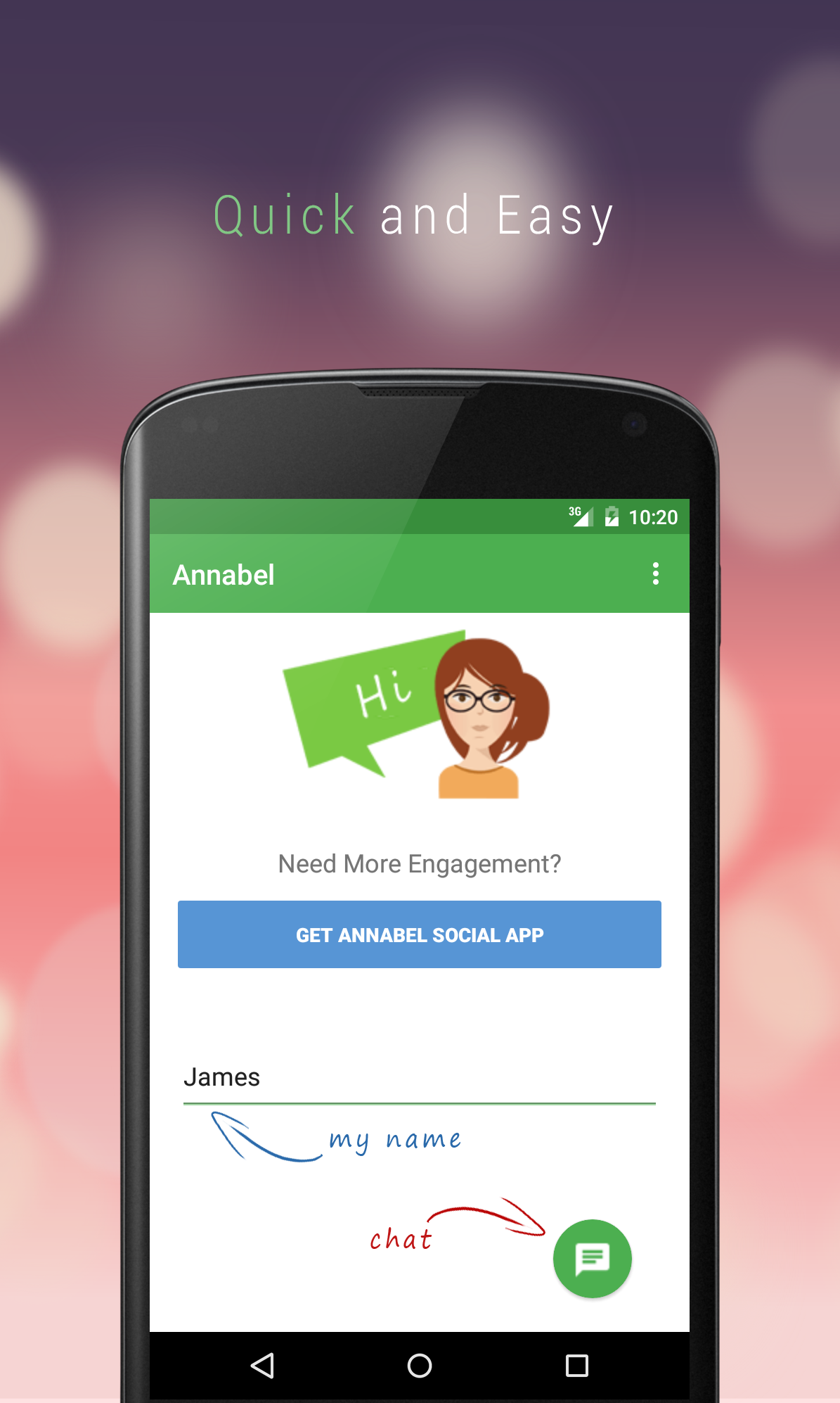 Android application Chat with Annabel screenshort