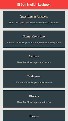Android application 9th Class English Key Book screenshort
