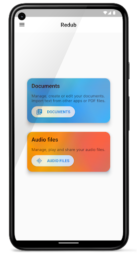 Android application Redub Text to Audio AI screenshort