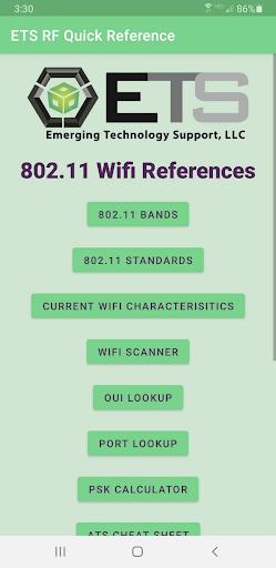 ETS Quick References Screen 3