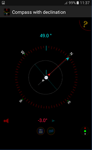 Compass with declination Pro Screen 2