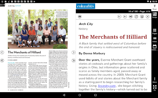 Screenshot of Columbus Monthly eNewspaper